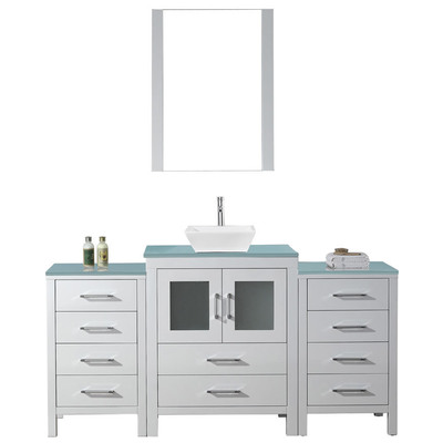 Bathroom Vanities Virtu Dior Plywood Constuction with Venee White Light Freestanding KS-70064-G-WH-001 840166132845 Bathroom Vanity Set Single Sink Vanities 50-70 Modern white Cabinets Only 25 