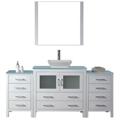 Bathroom Vanities Virtu Dior Plywood Constuction with Venee White Light Freestanding KS-70072-G-WH 840166125090 Bathroom Vanity Set Single Sink Vanities 70-90 Modern white Cabinets OnlyWith Top and Sink 25 