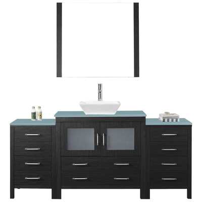 Virtu Bathroom Vanities, Single Sink Vanities, 70-90, Modern, Gray, Cabinets OnlyWith Top and Sink, Dark, Modern, Aqua Tempered Glass, Plywood Constuction with Veneer Exterior, Freestanding, Bathroom Vanity Set, 840166132913, KS-70072-G-ZG