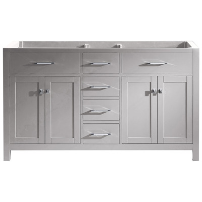 Virtu Bathroom Vanities, 50-70, Transitional, Gray, Cabinets Only, Light, Transitional, Solid wood frame construction, Freestanding, Bathroom Vanity Cabinet, 840166153512, MD-2060-CAB-CG
