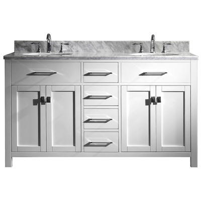 Virtu Bathroom Vanities, Double Sink Vanities, 50-70, Transitional, white, With Top and Sink, Light, Transitional, Solid wood frame construction, Freestanding, Bathroom Vanity Set, 840166147375, MD-2060-WMRO-WH-NM