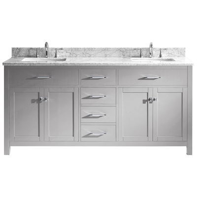 Virtu Bathroom Vanities, Double Sink Vanities, Gray, With Top and Sink, Light, Transitional, Solid wood frame construction, Freestanding, Bathroom Vanity Set, 840166158692, MD-2072-WMSQ-CG-001-NM