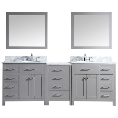 Virtu Bathroom Vanities, Double Sink Vanities, Gray, Complete Vanity Sets, Light, Transitional, Solid wood frame construction, Freestanding, Bathroom Vanity Set, 840166105047, MD-2193-WMRO-CG-001