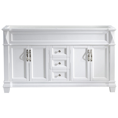 Bathroom Vanities Virtu Victoria Solid wood frame construction White Light Freestanding MD-2660-CAB-WH 816729015726 Bathroom Vanity Cabinet Double Sink Vanities 50-70 Transitional white Cabinets Only 25 
