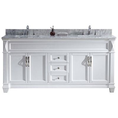 Virtu Bathroom Vanities, Double Sink Vanities, 70-90, Transitional, white, With Top and Sink, Light, Transitional, Solid wood frame construction, Freestanding, Bathroom Vanity Set, 840166149614, MD-2672-WMSQ-WH-NM