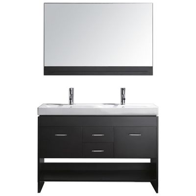 Virtu Bathroom Vanities, Double Sink Vanities, 40-50, Modern, Dark Brown, Dark, Modern, White Ceramic, Solid wood frame construction, Freestanding, Bathroom Vanity Set, 816729010936, MD-423-C-ES