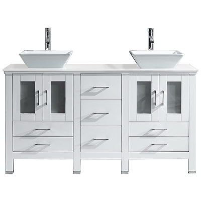 Bathroom Vanities Virtu Bradford Solid wood frame construction White Light Freestanding MD-4305-S-WH-NM 840166149751 Bathroom Vanity Set Double Sink Vanities white With Top and Sink 25 