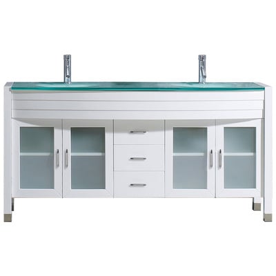 Bathroom Vanities Virtu Ava Solid wood frame construction White Light Freestanding MD-499-G-WH-NM 840166149782 Bathroom Vanity Set Double Sink Vanities Glass white With Top and Sink 25 