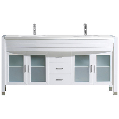Bathroom Vanities Virtu Ava Solid wood frame construction White Light Freestanding MD-499-S-WH-NM 840166149812 Bathroom Vanity Set Double Sink Vanities Glass white With Top and Sink 25 
