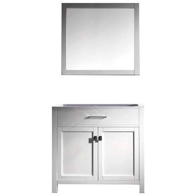 Virtu Bathroom Vanities, Single Sink Vanities, 30-40, Transitional, white, Cabinets Only, Light, Transitional, N/A, Solid wood frame construction, Freestanding, Bathroom Vanity Cabinet, 816729014262, MS-2036-CAB-WH