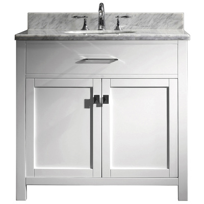 Bathroom Vanities Virtu Caroline Solid wood frame construction White Light Freestanding MS-2036-WMRO-WH-NM 840166149836 Bathroom Vanity Set Single Sink Vanities 30-40 Transitional white With Top and Sink 25 