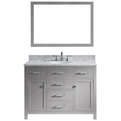 Virtu Bathroom Vanities, Single Sink Vanities, 40-50, Transitional, Gray, Light, Transitional, Solid wood frame construction, Freestanding, Bathroom Vanity Set, 840166153222, MS-2048-WMRO-CG-002