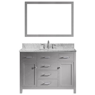Virtu Bathroom Vanities, Single Sink Vanities, 40-50, Transitional, Gray, Complete Vanity Sets, Light, Transitional, Solid wood frame construction, Freestanding, Bathroom Vanity Set, 840166153246, MS-2048-WMSQ-CG