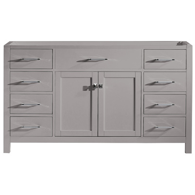 Virtu Bathroom Vanities, 50-70, Transitional, Gray, Cabinets Only, Light, Transitional, Solid wood frame construction, Freestanding, Bathroom Vanity Cabinet, 840166154175, MS-2060-CAB-CG