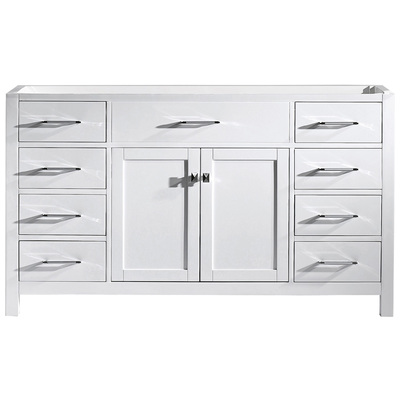 Virtu Bathroom Vanities, 50-70, Transitional, white, Cabinets Only, Light, Transitional, Solid wood frame construction, Freestanding, Bathroom Vanity Cabinet, 816729016372, MS-2060-CAB-WH