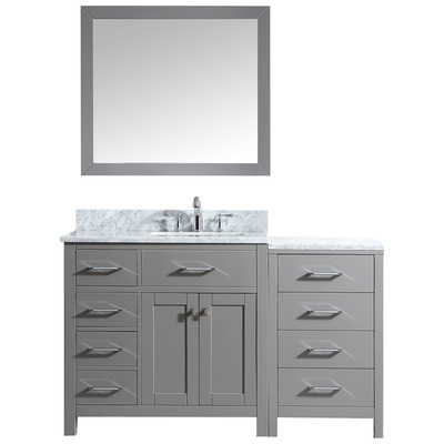 Virtu Bathroom Vanities, Single Sink Vanities, Gray, Complete Vanity Sets, Light, Transitional, Solid wood frame construction, Freestanding, Bathroom Vanity Set, 840166109366, MS-2157L-WMSQ-CG-001
