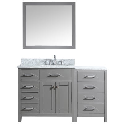 Virtu Bathroom Vanities, Single Sink Vanities, Gray, Complete Vanity Sets, Light, Transitional, Solid wood frame construction, Freestanding, Bathroom Vanity Set, 840166111666, MS-2157L-WMSQ-CG-002