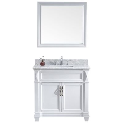 Virtu Bathroom Vanities, Single Sink Vanities, 30-40, Transitional, white, Light, Transitional, Italian Carrara White Marble, Solid wood frame construction, Freestanding, Bathroom Vanity Set, 840166123355, MS-2636-WMSQ-WH