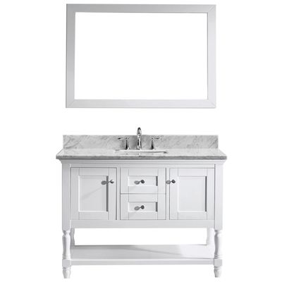 Virtu Bathroom Vanities, Single Sink Vanities, 40-50, Transitional, white, Light, Transitional, Italian Carrara White Marble, Solid wood frame construction, Freestanding, Bathroom Vanity Set, 840166130827, MS-3148-WMSQ-WH