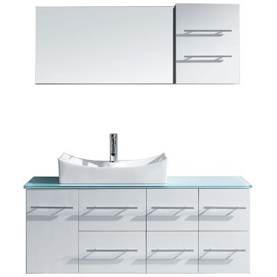 Bathroom Vanities Virtu Ceanna Solid wood frame construction White Light Wall Mount MS-430-G-WH 840166124888 Bathroom Vanity Set Single Sink Vanities 50-70 Modern white Wall Mount Vanities Complete Vanity Sets 25 