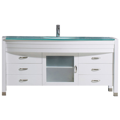 Bathroom Vanities Virtu Ava Solid wood frame construction White Light Freestanding MS-5055-G-WH-NM 840166150399 Bathroom Vanity Set Single Sink Vanities Glass white With Top and Sink 25 