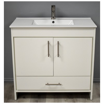 Bathroom Vanities Volpa Pacific Malanine Faced Chipboard Soft White MTD-3136W-14 817324028630 Single Sink Vanities 30-40 Modern White With Top and Sink 25 