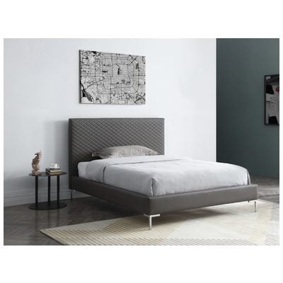 WhiteLine Beds, Gray,Grey, Upholstered, Full, Bedroom, 696576751813, BF1689P-DGRY