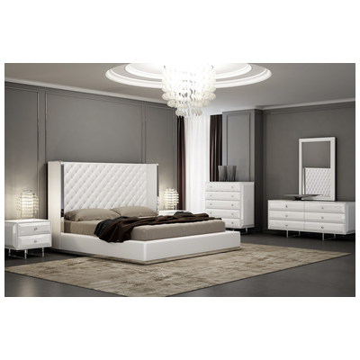 WhiteLine Beds, White,snow, King, Bedroom, Bedroom, 714757366851, BK1356P-WHT