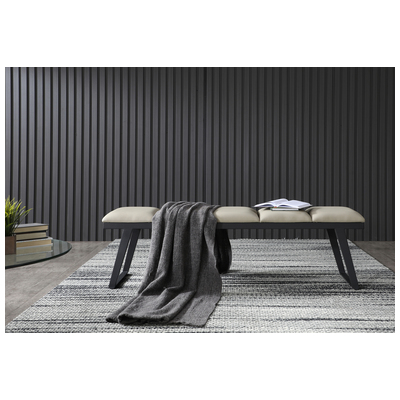 Ottomans and Benches WhiteLine Ethan BN1477-LGRY 696576746796 Occasional Black ebonyCream beige ivory s 