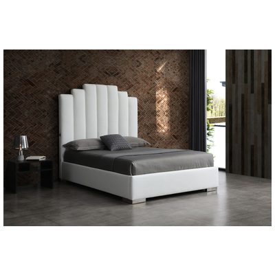 WhiteLine Beds, White,snow, Upholstered, Double,Queen, Bedroom, 696576751868, BQ1688P-WHT