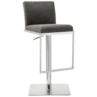 Bar Chairs and Stools WhiteLine Square BS1622P-GRY 696576749834 Dining Gray Grey Bar 