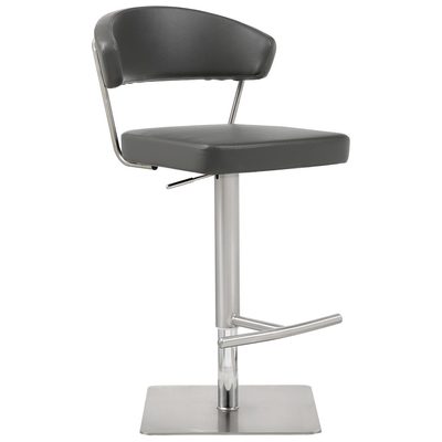 Bar Chairs and Stools WhiteLine Square BS1623P-DGRY 696576749858 Dining Gray Grey Bar 