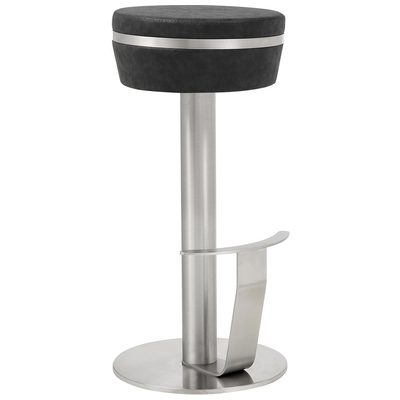 Bar Chairs and Stools WhiteLine BS1624P-BLK 696576749865 Dining Black ebony Backless Bar 