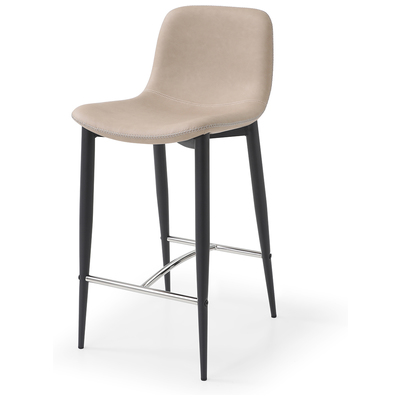 WhiteLine Bar Chairs and Stools, Black,ebony, Bar,Counter, Metal, Leather, Dining, 696576751479, BS1666C-TAU