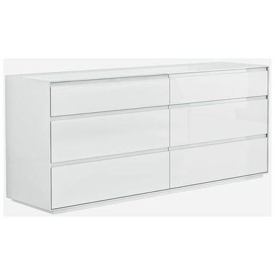 WhiteLine Bedroom Chests and Dressers, Whitesnow, , ,, , Bedroom, Bedroom, 714757367162, DR1367-WHT,Over 50 in.,Over 60 in.,Under 20 in.