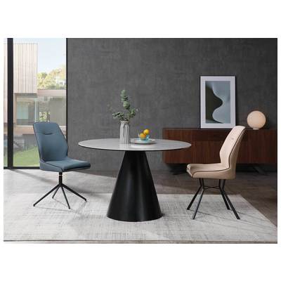 Dining Room Tables WhiteLine DT1638R-BLK/GRY 696576750335 Dining Round Black GLASS GREY Gray 