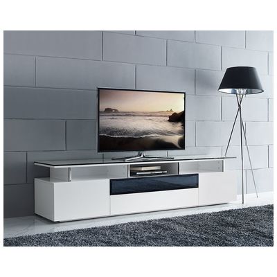 TV Stands-Entertainment Center WhiteLine Taylor Occasional EC1398-WHT 714757367735 Occasional Gray GreyWhite snow Glass Gloss Grey GrayWhite 