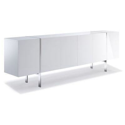 Buffets and Cabinets WhiteLine Struttura Dining SB1249L-WHT 696576751509 Dining Stainless Steel White snow Buffet Gloss Stainless Steel White 