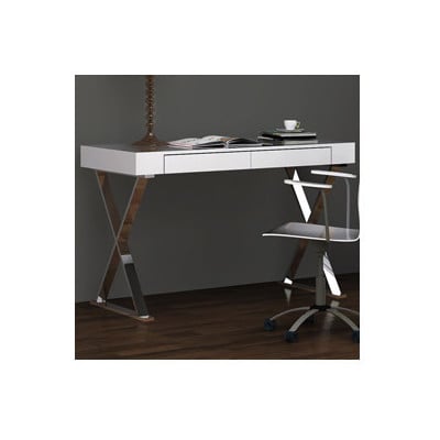 WhiteLine Desks, Whitesnow, Metal,Aluminum,Stainless Steel,Iron,Steel, Complete Vanity Sets, Office, Office, 799430195935, DK1205L-WHT,Medium Desk (40 - 60 in.)