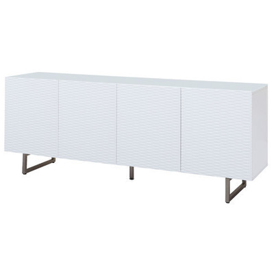 Buffets and Cabinets WhiteLine Wally Dining SB1179-WHT 799430202114 Dining GLASS White snow Buffet Glass Mahogany Glass Tempered Gloss White Complete Vanity Sets 