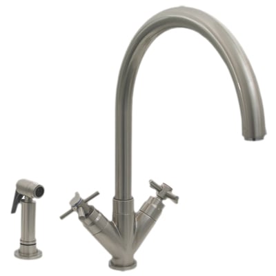 Kitchen Faucets Whitehaus LUXE+ Brass Brushed Nickel Kitchen 3-03942SS85-BN 848130000992 Faucet Kitchen Brass Brush BrushedSteel NICKE 