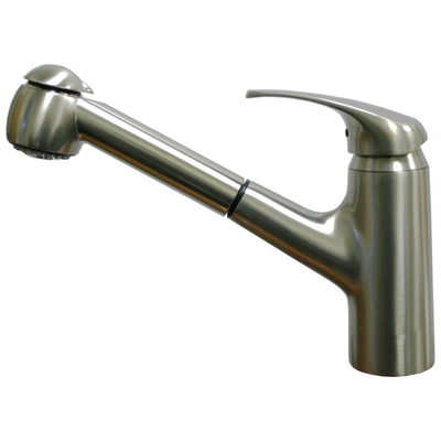 Kitchen Faucets Whitehaus Marlin Brass Brushed Nickel Kitchen 3-2071-BN 848130008929 Faucet Kitchen Pull Out Single Hole Brass Brush BrushedSteel NICKE 