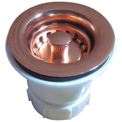 Sink Drains and Strainers Whitehaus Acessories Stainless Steel Polished Copper Polished Copper Kitchen WC2BASK-CO 848130027784 Basket Strainer Stainless Steel Polished Copper Stainless Stee 