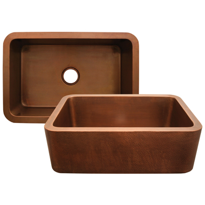 Single Bowl Sinks Whitehaus Copperhaus Copper Hammered Copper Kitchen WH3020COFC-OCH 848130008240 Sink Farmhouse ApronUndermount Copper Hammered 