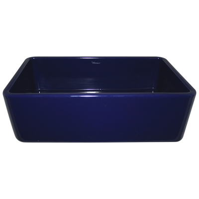 Single Bowl Sinks Whitehaus Duet Fireclay Sapphire Blue Kitchen WH3618-BLUE 848130007236 Sink BlackebonyBluenavytealturquios Farmhouse Apron Single Biscuit Black Blue White Arcti 