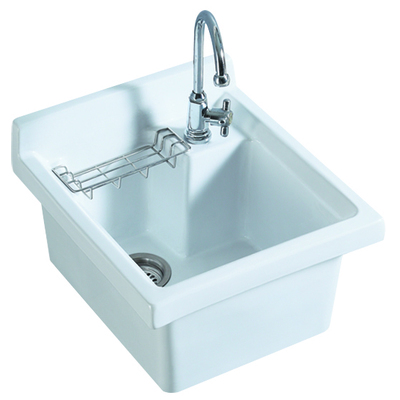 Single Bowl Sinks Whitehaus Vitreous China Vitreous China White Kitchen/Utility WH474-53 848130029849 Sink Whitesnow Drop-In Single White Arctic White 