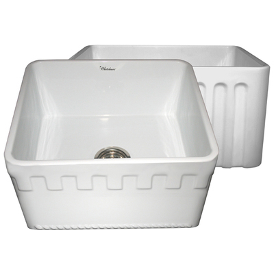 Single Bowl Sinks Whitehaus Reversible Fireclay White Kitchen WHFLATN2018-WHITE 848130007687 Sink BlackebonyBluenavytealturquios Farmhouse Apron Biscuit Black Blue White Arcti 