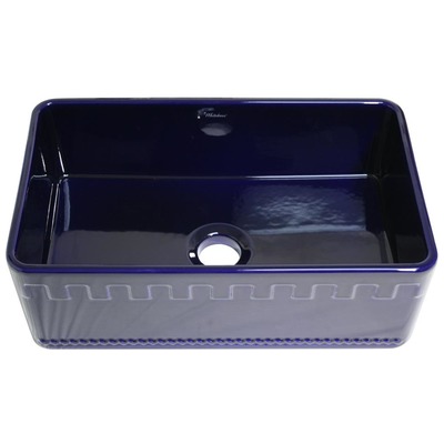 Single Bowl Sinks Whitehaus Reversible Fireclay Sapphire Blue Kitchen WHFLATN3018-BLUE 848130007793 Sink BlackebonyBluenavytealturquios Farmhouse Apron Biscuit Black Blue White Arcti 
