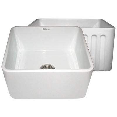 Single Bowl Sinks Whitehaus Reversible Fireclay White Kitchen WHFLPLN2018-WHITE 848130007564 Sink BlackebonyBluenavytealturquios Farmhouse Apron Biscuit Black Blue White Arcti 