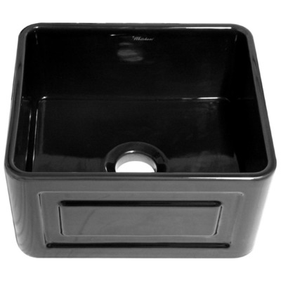 Single Bowl Sinks Whitehaus Reversible Fireclay Black Kitchen WHFLRPL2018-BLACK 848130008028 Sink BlackebonyBluenavytealturquios Farmhouse Apron Biscuit Black Blue White Arcti 